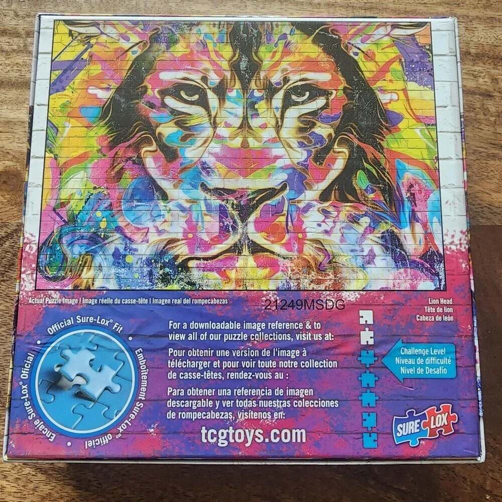 Sure-Lox Street Murals Lion Head 1000 Piece Jigsaw Puzzle Multi-Color 2021